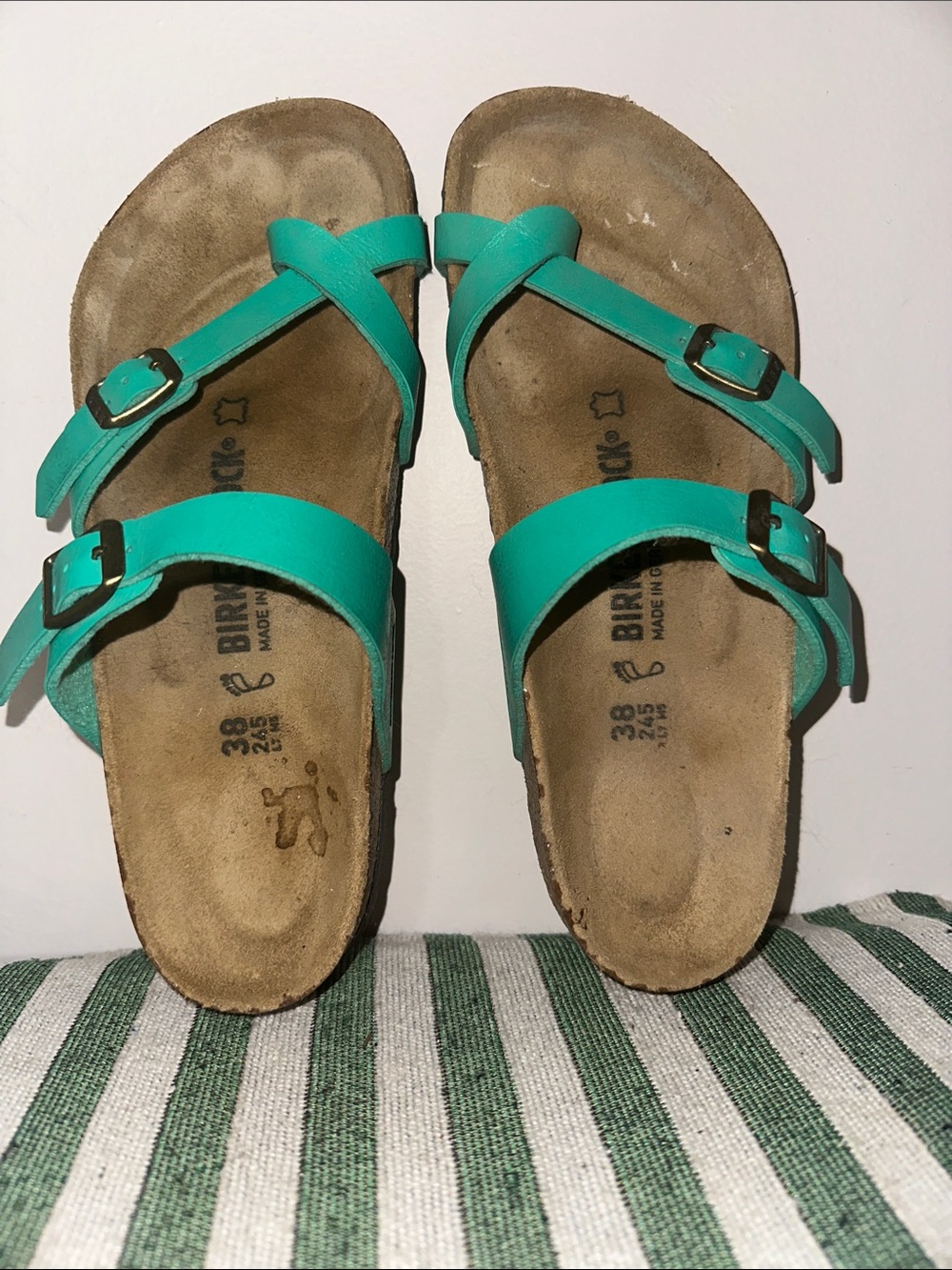Birkenstock Kids Teal Double Strap Sandals with Buckles